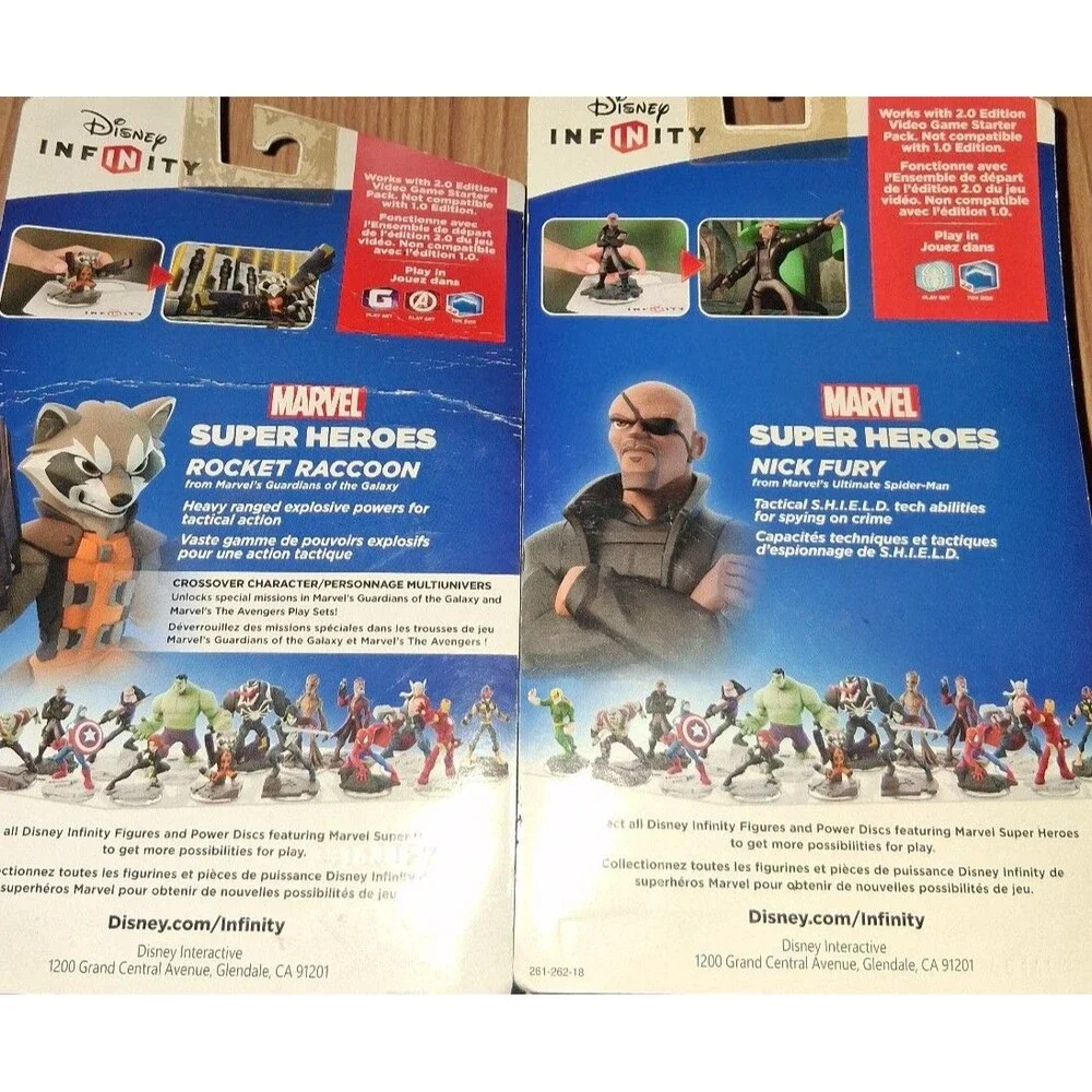 Disney Infinity 2.0 Marvel Super Heroes Rocket Raccoon & Nick Fury Figures
